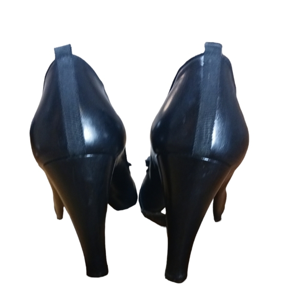 Marc Jacobs Peep Toe Black Leather Ribbon Bow Heels size 9 - Picture 7 of 11